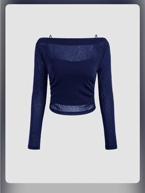 BOAT NECK LONG SLEEVE TWO-PIECE TOP L PR1-8